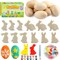 Easter Egg Painting Kit, 24pcs Wooden Eggs and Bunny for Easter Crafts Basket Stuffers Gifts for Kids Toddlers Boys Girls Ages 4-8 8-12 Birthday Party Favors Classroom Prizes DIY Decor